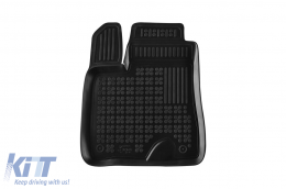 Specific rubber mats suitable for Toyota Highlander XV50 Hybrid after 2013, 7 seats, 4-piece set, black color-image-6215275