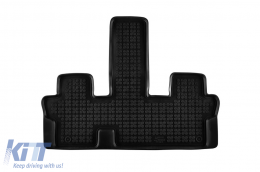 Specific rubber mats suitable for Toyota Highlander XV50 Hybrid after 2013, 7 seats, 4-piece set, black color-image-6215278