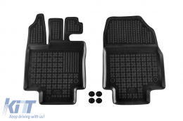 Specific rubber mats suitable for Toyota Highlander XU70 after 2019 with 7 seats, 4-piece set, black color-image-6215290