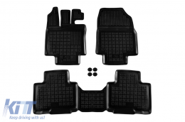 image-43-Specific rubber mats suitable for Toyota Highlander IV all models with 5 seats after 2019, 3-piece set, black color