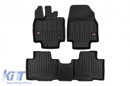 image-79-Specific rubber mats suitable for Toyota Highlander after 2019, 3-piece set, black color, with 24-month warranty