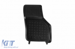 Specific rubber mats suitable for Volkswagen Golf VIII after 2019, 4-piece set, black color, without Hybrid version-image-6213439