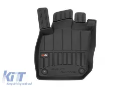 Specific rubber mats suitable for Volkswagen Golf VIII Hybrid after 2020, 4-piece set, black color, with 24-month warranty-image-6222362