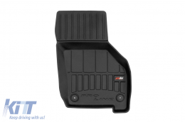 Specific rubber mats suitable for Volkswagen Golf VIII Hybrid after 2020, 4-piece set, black color, with 24-month warranty-image-6222363