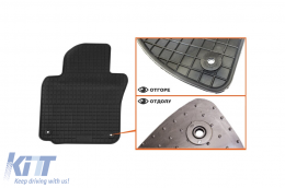 Specific rubber mats suitable for Volkswagen Golf V 2003-2008, Golf VI 2008-2012, Jetta 2005-2010, Scirocco 2008-2017, Skoda Octavia sedan, wagon 2004-2013, 4-piece set, black color-image-6226253