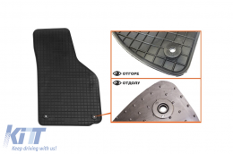 Specific rubber mats suitable for Volkswagen Golf V 2003-2008, Golf VI 2008-2012, Jetta 2005-2010, Scirocco 2008-2017, Skoda Octavia sedan, wagon 2004-2013, 4-piece set, black color-image-6226254