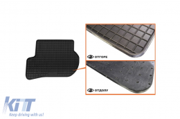 Specific rubber mats suitable for Volkswagen Golf V 2003-2008, Golf VI 2008-2012, Jetta 2005-2010, Scirocco 2008-2017, Skoda Octavia sedan, wagon 2004-2013, 4-piece set, black color-image-6226255