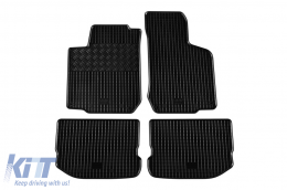 Specific rubber mats suitable for Volkswagen Golf 4, Bora 1998-2003, Beetle 1998-2011, Skoda Octavia 1997-2004, Seat Toledo, Leon 1999-2006, 4-piece set, black color - ABFMV6023574