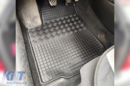 Specific rubber mats suitable for Volkswagen Golf 4, Bora 1998-2003, Beetle 1998-2011, Skoda Octavia 1997-2004, Seat Toledo, Leon 1999-2006, 4-piece set, black color-image-6249013