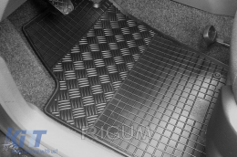 Specific rubber mats suitable for Volkswagen Polo 2009-2017, Skoda Fabia 2014-2021, Seat Ibiza 2008-2017, 4-piece set, black color-image-6249138