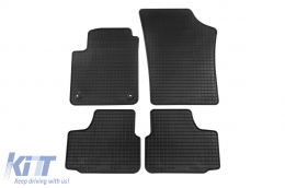 Specific rubber mats suitable for Volkswagen Up, Cross Up, Skoda Citigo, Seat Mii after 2012, 4-piece set, black color-image-6226328