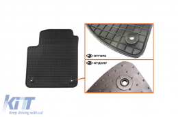 Specific rubber mats suitable for Volkswagen Up, Cross Up, Skoda Citigo, Seat Mii after 2012, 4-piece set, black color-image-6226329