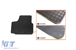 Specific rubber mats suitable for Volkswagen Up, Cross Up, Skoda Citigo, Seat Mii after 2012, 4-piece set, black color-image-6226331
