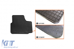 Specific rubber mats suitable for Volkswagen Up, Cross Up, Skoda Citigo, Seat Mii after 2012, 4-piece set, black color-image-6226332