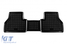 Specific rubber mats suitable for Volkswagen Caddy IV after 2021 with 5 seats, 3-piece set, black color-image-6213446