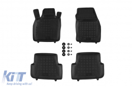 Specific rubber mats suitable for Volkswagen Taigo after 2021, 4-piece set, black color-image-6213452