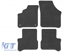 Specific rubber mats suitable for Volkswagen e-UP, Skoda Citigo-is IV, Seat Mii after 2019, 4-piece set, black color-image-6216891