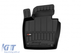 Specific rubber mats suitable for Volkswagen Passat B6, B7 2005-2014, CC 2008-2017, 4-piece set, black color, with 24-month warranty-image-6220671