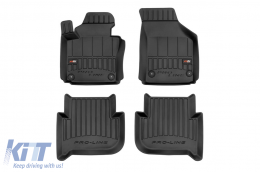 image-59-Specific rubber mats suitable for Volkswagen Touran 2003-2010, 4-piece set, black color, with 24-month warranty