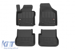 Specific rubber mats suitable for Volkswagen Caddy Life 2003-2020, 4-piece set, black color, with 24-month warranty from Frogum 3D ProLine series. - ABFMV6017476