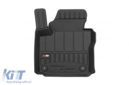 Specific rubber mats suitable for Volkswagen Caddy Life 2003-2020, 4-piece set, black color, with 24-month warranty from Frogum 3D ProLine series.-image-6220903