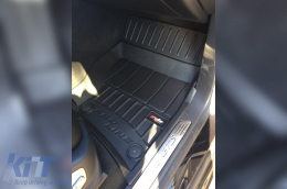 Specific rubber mats suitable for Volkswagen Touareg 2010-2018, Porsche Cayenne 2010-2017, 4-piece set, black color, with 24-month warranty-image-6221122