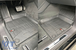 Specific rubber mats suitable for Volkswagen Touareg after 2018, 4-piece set, black color, with 24-month warranty-image-6221469