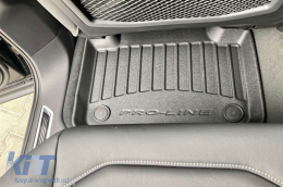 Specific rubber mats suitable for Volkswagen Touareg after 2018, 4-piece set, black color, with 24-month warranty-image-6221471