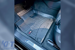 Specific rubber mats suitable for Volkswagen Touareg after 2018, 4-piece set, black color, with 24-month warranty-image-6221472