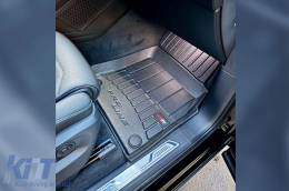 Specific rubber mats suitable for Volkswagen Touareg after 2018, 4-piece set, black color, with 24-month warranty-image-6221473