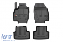 Specific rubber mats suitable for Volkswagen T-Cross after 2018, 4-piece set, black color, with 24-month warranty-image-6221774