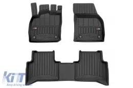 image-45-Specific rubber mats suitable for Volkswagen Touran after 2015, 3-piece set, black color, with 24-month warranty