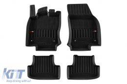 image-78-Specific rubber mats suitable for Volkswagen T-Roc after 2017, 4-piece set, black color, with 24-month warranty