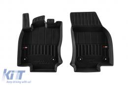 Specific rubber mats suitable for Volkswagen T-Roc after 2017, 4-piece set, black color, with 24-month warranty-image-6222292