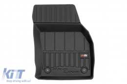 Specific rubber mats suitable for Volkswagen Caddy after 2021, 4-piece set, black color, with 24-month warranty-image-6223018