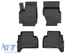 Specific rubber mats suitable for Volkswagen Amarok after 2009 with double cab, 4-piece set, black color, with 24-month warranty - ABFMV6017904
