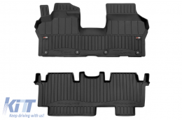 Specific rubber mats suitable for Volkswagen ID.Buzz after 2022, 2-piece set, black color, with 24-month warranty - ABFMV6017981