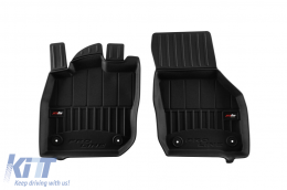 Specific rubber mats suitable for Volkswagen Passat B9 Mild Hybrid sedan, wagon, Skoda Superb after 2023, 4-piece set, black color, with 24-month warranty-image-6224077