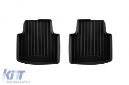 Specific rubber mats suitable for Volkswagen Passat B9 Mild Hybrid sedan, wagon, Skoda Superb after 2023, 4-piece set, black color, with 24-month warranty-image-6224078