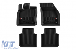 image-1-Specific rubber mats suitable for Volkswagen Tiguan Allspace 2017-2024, 3-piece set, black color, with 24-month warranty