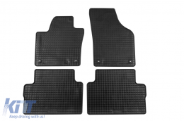 Specific rubber mats suitable for Volkswagen Sharan, Seat Alhambra 2010-2020, 5-7 seats, 4-piece set, black color - ABFMS6018382