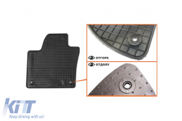 Specific rubber mats suitable for Volkswagen Sharan, Seat Alhambra 2010-2020, 5-7 seats, 4-piece set, black color-image-6226446