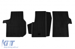 Specific rubber mats suitable for Volkswagen Crafter after 2017, 3-piece set, black color - ABFMV6018825