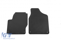 Specific rubber mats suitable for Volkswagen Sharan, Ford Galaxy 1995-2010, front, 2-piece set, black color-image-6244013