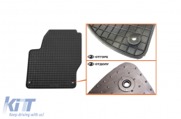 Specific rubber mats suitable for Volkswagen Sharan, Ford Galaxy 1995-2010, front, 2-piece set, black color-image-6244014