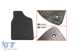 Specific rubber mats suitable for Volkswagen Sharan, Ford Galaxy 1995-2010, front, 2-piece set, black color-image-6244015