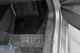 Specific rubber mats suitable for Volkswagen Passat B8 2014-2019, after 2019, 4-piece set, black color-image-6249263