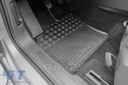 Specific rubber mats suitable for Volkswagen Caddy after 2021, Ford Tourneo Connect after 2022, 4-piece set, black color-image-6249956