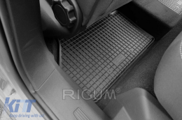 Specific rubber mats suitable for Volkswagen Caddy after 2021, Ford Tourneo Connect after 2022, 4-piece set, black color-image-6249958