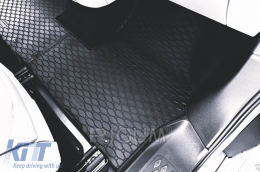 Specific rubber mats suitable for Volkswagen ID.Buzz 2 seats, 3 seats after 2023, 2-piece set, black color-image-6250245